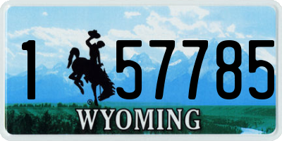 WY license plate 157785