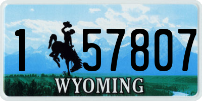 WY license plate 157807