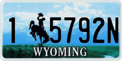 WY license plate 15792N