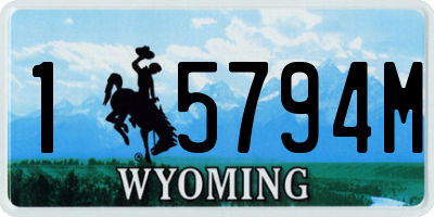 WY license plate 15794M