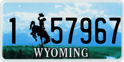 WY license plate 157967