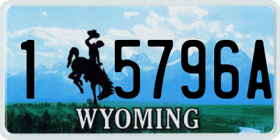 WY license plate 15796A
