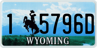 WY license plate 15796D