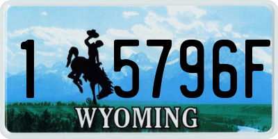 WY license plate 15796F
