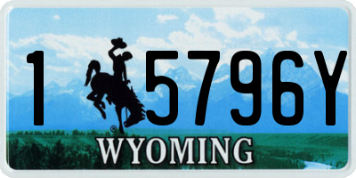 WY license plate 15796Y