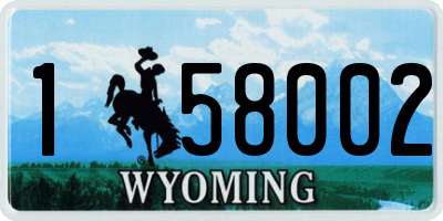 WY license plate 158002