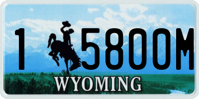 WY license plate 15800M