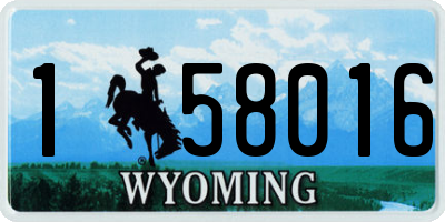 WY license plate 158016