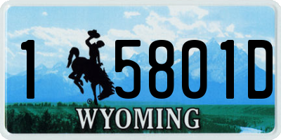 WY license plate 15801D