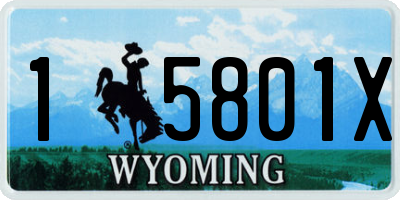 WY license plate 15801X