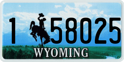 WY license plate 158025