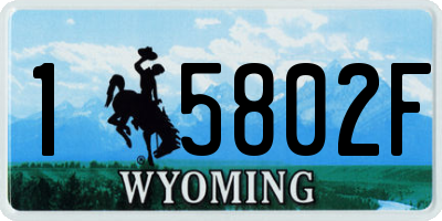 WY license plate 15802F