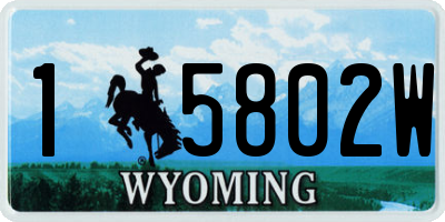 WY license plate 15802W