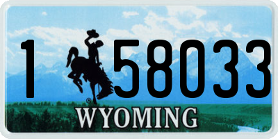 WY license plate 158033
