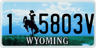 WY license plate 15803V