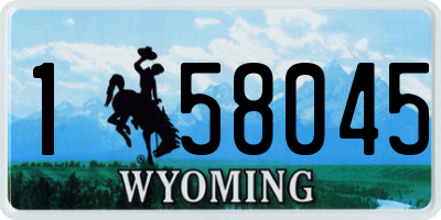 WY license plate 158045