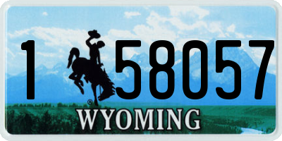 WY license plate 158057