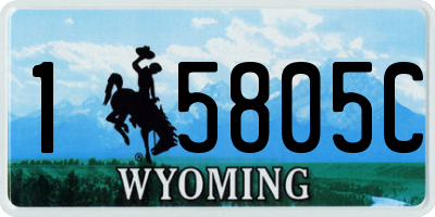 WY license plate 15805C