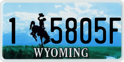 WY license plate 15805F
