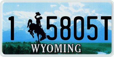 WY license plate 15805T