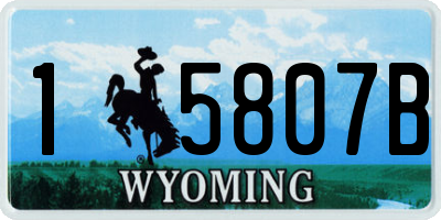 WY license plate 15807B