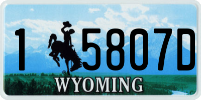 WY license plate 15807D