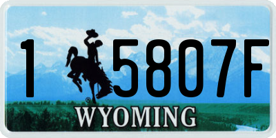 WY license plate 15807F