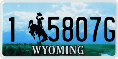 WY license plate 15807G