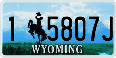 WY license plate 15807J