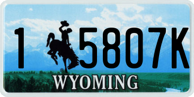 WY license plate 15807K