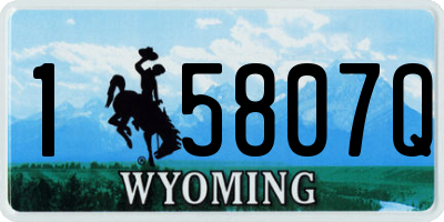 WY license plate 15807Q