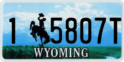 WY license plate 15807T