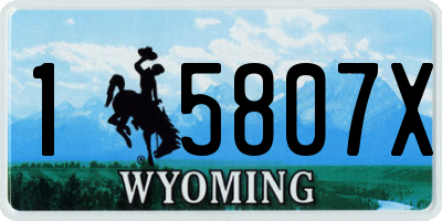 WY license plate 15807X