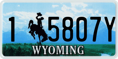 WY license plate 15807Y
