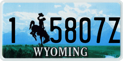 WY license plate 15807Z