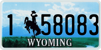 WY license plate 158083