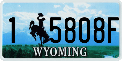 WY license plate 15808F