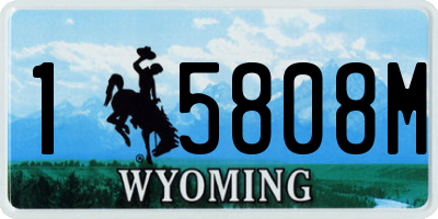 WY license plate 15808M