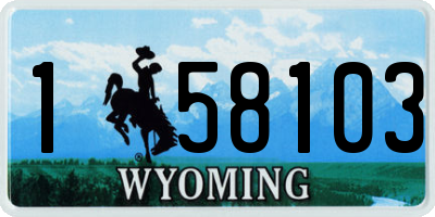 WY license plate 158103