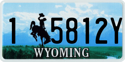 WY license plate 15812Y