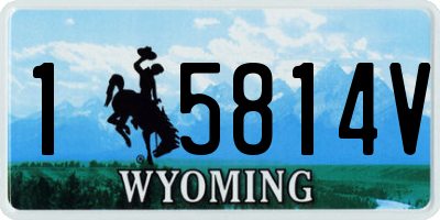 WY license plate 15814V