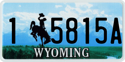 WY license plate 15815A