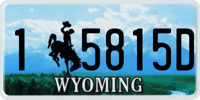 WY license plate 15815D
