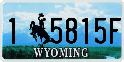WY license plate 15815F