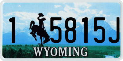 WY license plate 15815J