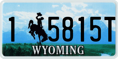 WY license plate 15815T