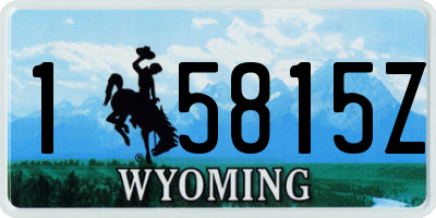 WY license plate 15815Z