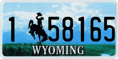 WY license plate 158165