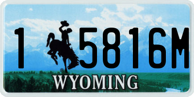WY license plate 15816M