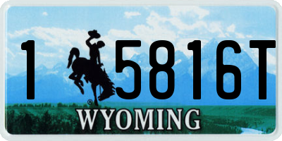 WY license plate 15816T